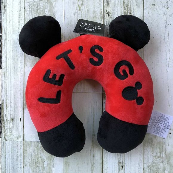 Mickey Mouse Travel Pillow Let’s Go Red New! $48+ - Picture 1 of 6